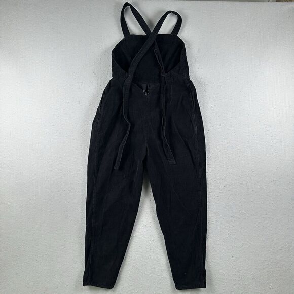 Free‎ People Overalls Women’s Small Black Corduroy Pleated Pockets Tie Strap - Picture 15 of 16